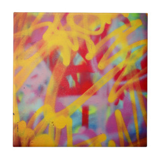 グラフィティ通りアートセラミックタイルイエロー タイル