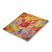 グラフィティ通りアートセラミックタイルイエロー タイル (側面)