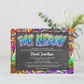 グラフィティ通りアートバー(ユダヤ教の)バル・ミツバーカスタム 招待状 (スタンド正面)