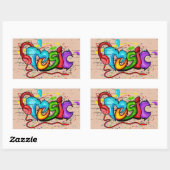 グラフィティ通りアートミュージックステッカー 長方形シール (シート)