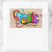 グラフィティ通りアートミュージックステッカー 長方形シール (バッグ)