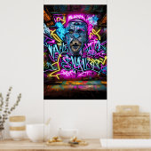 グラフィティ通りアート: Cooでアクション&レジスト ポスター (キッチン)