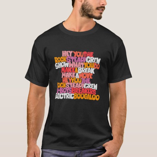 グラフィティ風ロックステディクルーのヘイ・ユー Tシャツ (正面)