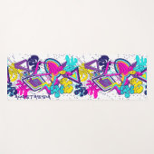 グラフィティ鮮やかアートと名前をカスタムするオプション ヨガマット (正面(横))