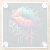 グラフィティ鮮やかスタイルリップカラフル ガラスコースター (裏面)