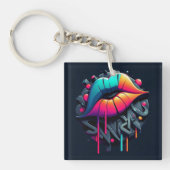 グラフィティ鮮やかスタイルリップカラフル キーホルダー (正面)