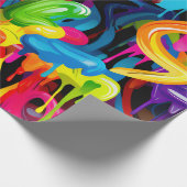 グラフィティ鮮やかドリップ ラッピングペーパー (角)