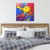 グラフィティ鮮やかバーストキャンバス – 抽象芸術アートプリント キャンバスプリント (インサイチュ (寝室))