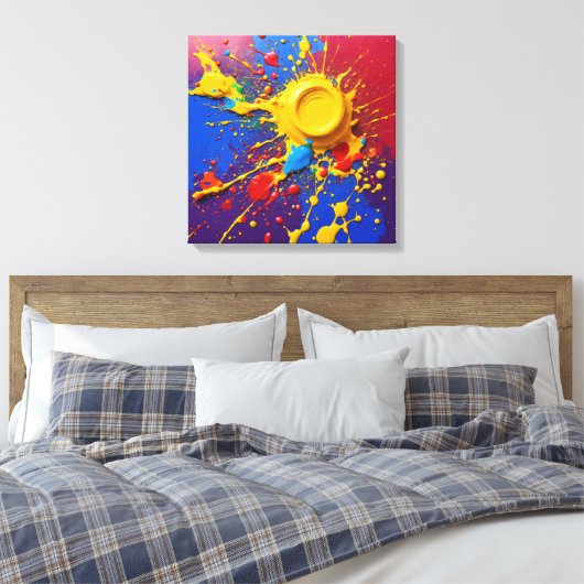 グラフィティ鮮やかバーストキャンバス – 抽象芸術アートプリント キャンバスプリント (インサイチュ (寝室))