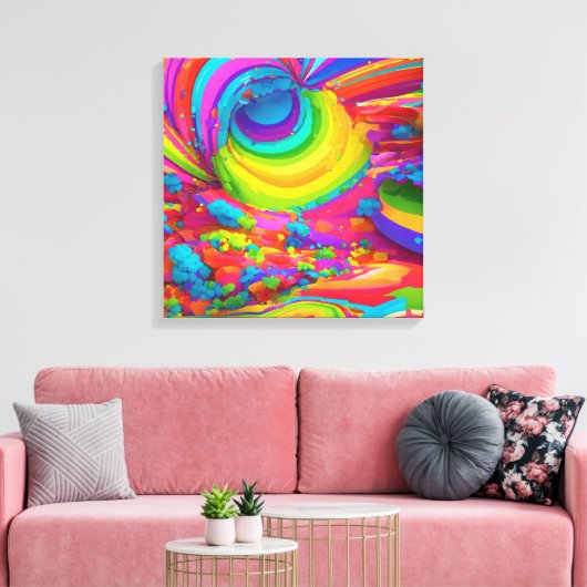 グラフィティ鮮やかバースト – アカラフルートポップ・アートのキャンバス キャンバスプリント (インサイチュ (リビング))