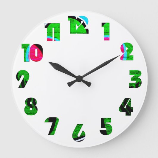 グラフィティ12ナンバーオーバーレイwccn ラージ壁時計 (正面)