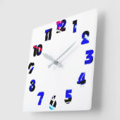 グラフィティ13ナンバーオーバーレイwccn スクエア壁時計 (傾斜)