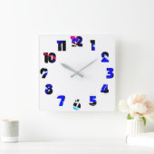 グラフィティ13数値オーバーレイwccn スクエア壁時計 (ホーム)