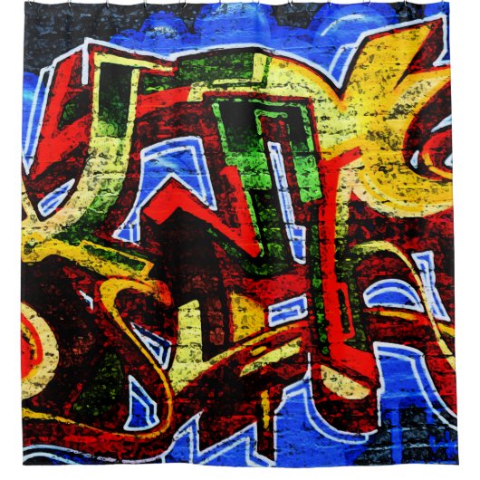 グラフィティ17スケナ シャワーカーテン (正面)