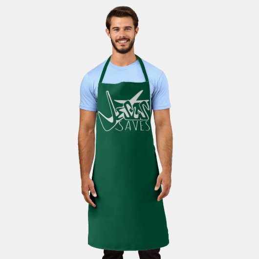 グラフィティ・イエス・クリスチャン救ス エプロン (着用した状態)