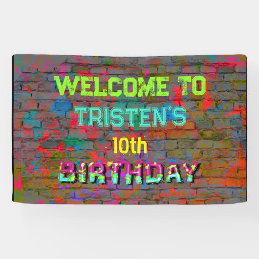 グラフィティ・ウォール誕生日 横断幕 (横)
