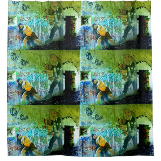 グラフィティ・ウォール・アート シャワーカーテン (正面)