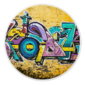 グラフィティ、グルダンダルフィヨルドゥール、アイスランド セラミックノブ (正面)