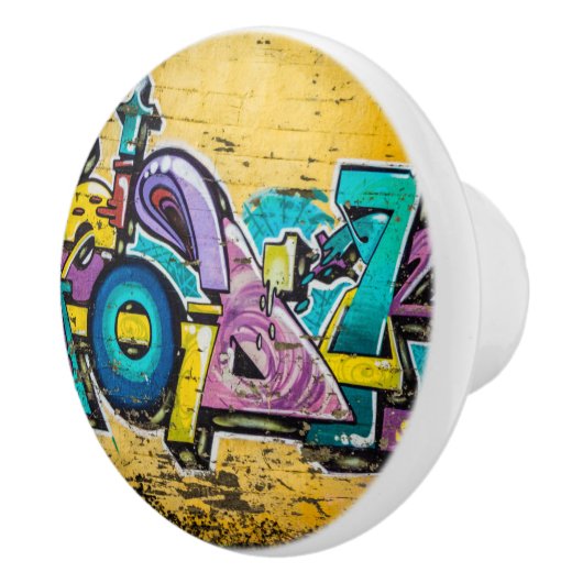 グラフィティ、グルダンダルフィヨルドゥール、アイスランド セラミックノブ (右)