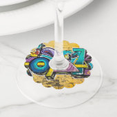 グラフィティ、グルダンダルフィヨルドゥール、アイスランド ワイングラスタグ (クローズアップ)