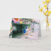 グラフィティ – ジョーカー – ミラノ，イタリアのグリーティングカード カード (黄色い花)