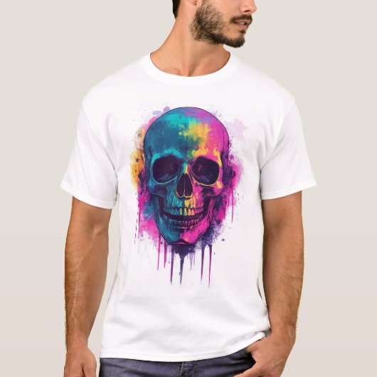 グラフィティ・ドクロ・反逆者 Tシャツ (正面)