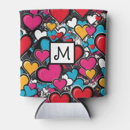 グラフィティ ハーツ パターン カラフル モノグラム 缶クーラー