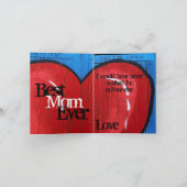 グラフィティ ハート、青い壁、バレンタイン、ベスト ママ カード (内部)