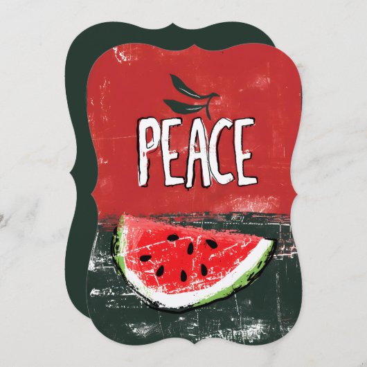 グラフィティ・ピース・スピリットに満ちたキュビズムのエレガンス 招待状 (正面/裏面)