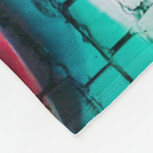 グラフィティ フューチャーは明るい ネオンガール & サングラス フリースブランケット (角)