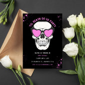 グラフィティ ブラック&ピンク スカル パーティー インビテーション
