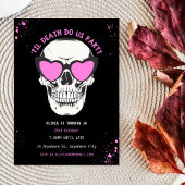 グラフィティ ブラック&ピンク スカル パーティー インビテーション
