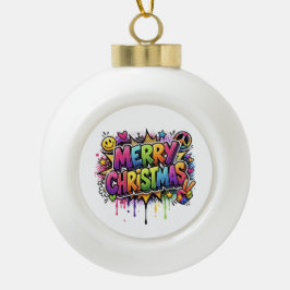 グラフィティ メリークリスマス オーナメント モダン ホリデー D