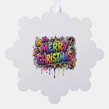 グラフィティ メリークリスマス ペーパーオーナメント ホリデー