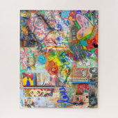 グラフィティ・ラブ – 壁のジグソーに書かれた作品 ジグソーパズル (縦)