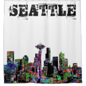 グラフィティ·ワシントン·シアトル シャワーカーテン (正面)