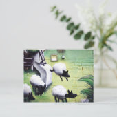 グラフィティ/通りアート羊ジャンプ ポストカード (スタンド正面)