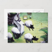 グラフィティ/通りアート羊ジャンプ ポストカード (正面/裏面)