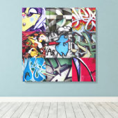 グラフィティ(通りアート)コラージュ キャンバスプリント (インサイチュ (ウッドフロア))