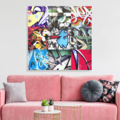 グラフィティ(通りアート)コラージュ キャンバスプリント (インサイチュ (リビング))
