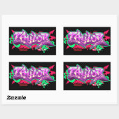 グラフィティ – 長方形ステッカーのテイラーという名前 長方形シール (シート)