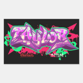 グラフィティ – 長方形ステッカーのテイラーという名前 長方形シール (正面)