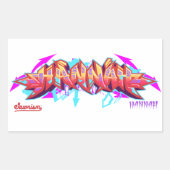 グラフィティ・長方形ステッカーのハンナという名前 長方形シール (正面)