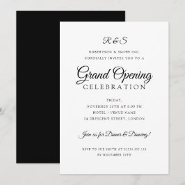 グラフォーマルン企業のドオープニングシンプルモノグラム 招待状