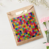 グラフカラフル紙正方形の幾何学的パターン フェイバーバッグ (封をした状態)