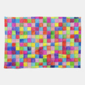 グラフカラフル紙正方形パターンで色付け キッチンタオル (横)