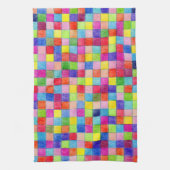 グラフカラフル紙正方形パターンで色付け キッチンタオル (縦)