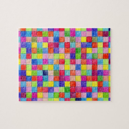 グラフカラフル紙正方形パターンで色付け ジグソーパズル (横)