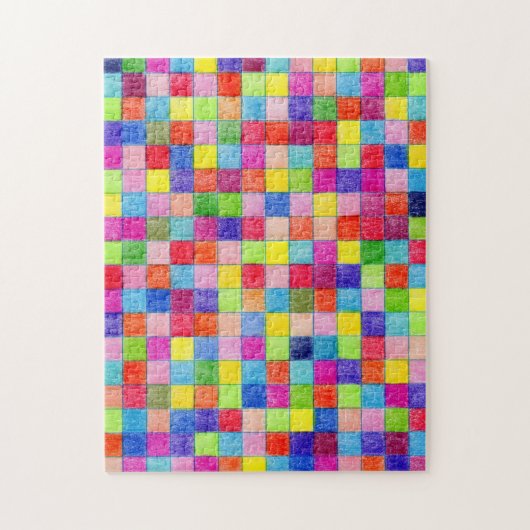 グラフカラフル紙正方形パターンで色付け ジグソーパズル (縦)