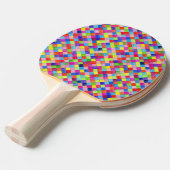 グラフカラフル紙正方形パターン両面プリント 卓球ラケット (正面アングル)